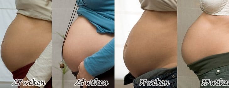 etapas del embarazo Desplazimiento del centro