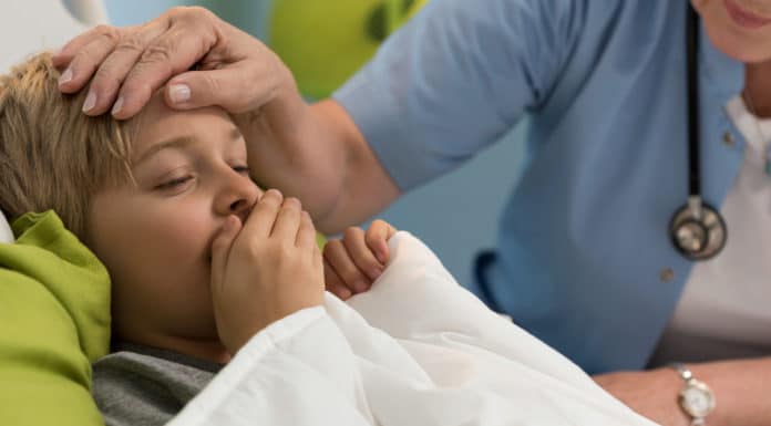 Niño con bronquitis