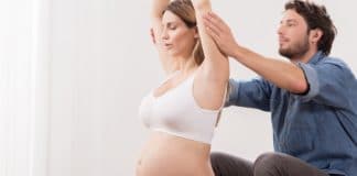 Embarazada controlando la respiración