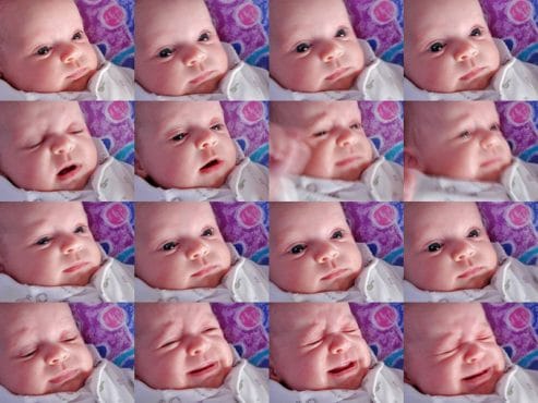 Bebé con diferentes emociones