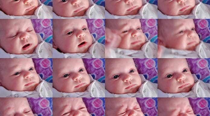 Bebé con diferentes emociones